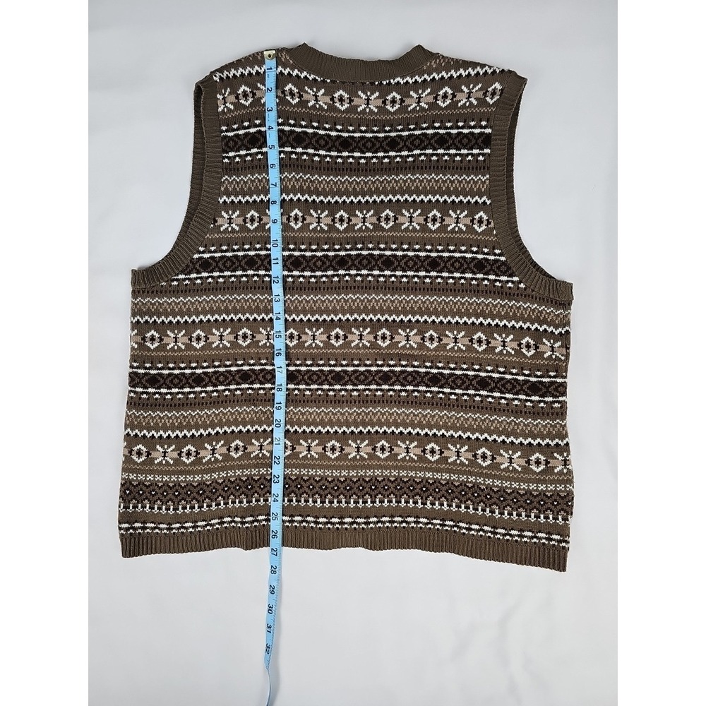Blair Knit Sweater Vest Button Nordic Fair Isle 80s Academia Womens XL - Picture 5 of 5